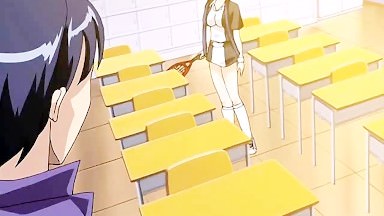 Anime Teenie wird im Klassenzimmer gelegt