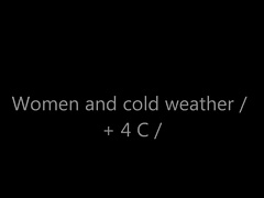 Frauen auf der Straße. Kaltes Wetter 4C 39F