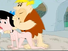 Fred und Barney ficken Betty Flintstones bei Cartoon-Porno-Film